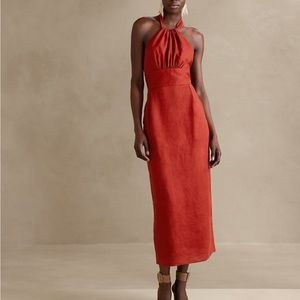 Lisa linen midi dress in linen